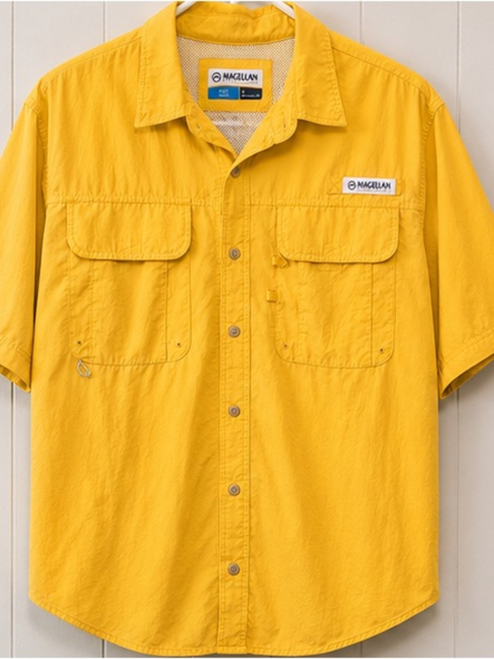 Magellan Outdoors Men’s Short-Sleeve Button-Down Shirt - Yellow